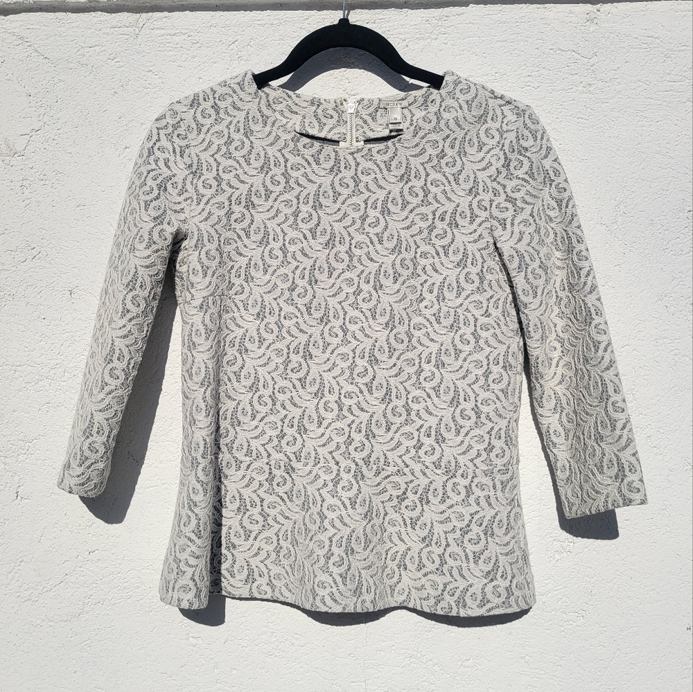 J. Crew Peplum Lace Embroidered Top Size XS